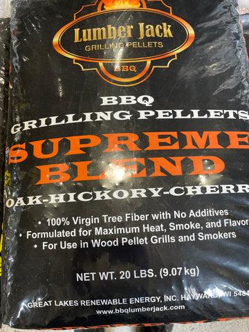 Lumberjack Supreme Wood Pellets (Oak/Hickory/Cherry) - 20lb bag